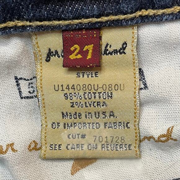 7 FOR ALL MANKIND WESTERN BOHO STRAIGHT BOYCUT BUTTON FLY DENIM JEANS SIZE 27 - Picture 6 of 8